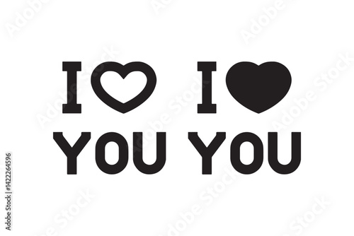 I Love You heart symbol graphic design Vector