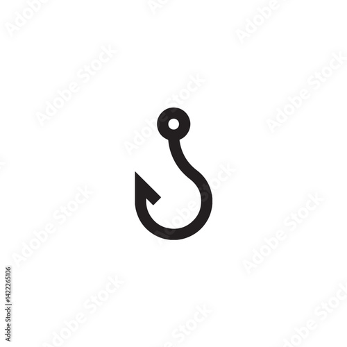 Minimalist fishing hook icon design vector
