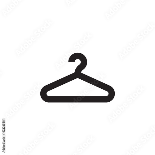 Simple clothes hanger icon silhouette Vector
