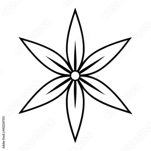 Star of bethlehem flower line art vector on white background 