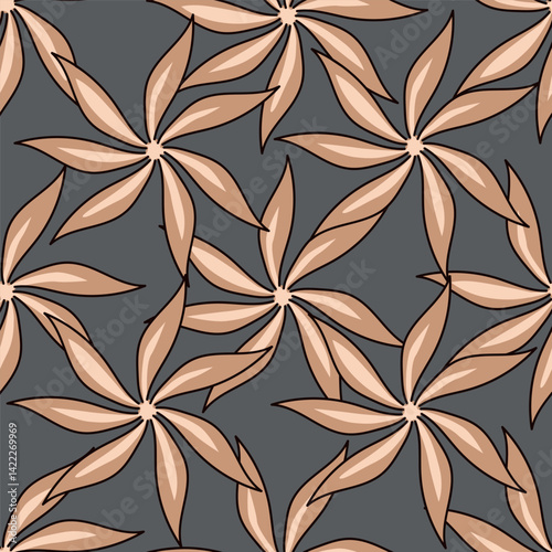 Vintage seamless floral pattern. Liberty style background of small mauve and lilac flowers. Small flowers scattered over a white background. Stock for printing on surfaces