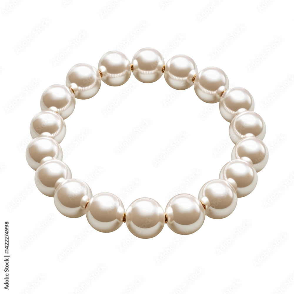 Obraz premium Pearl Bracelet In Circular Form Isolated On Flat on a transparent background