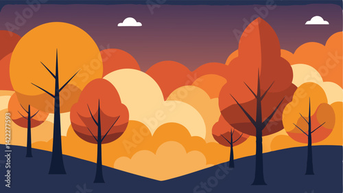 beachside sunset with palm trees landscape background