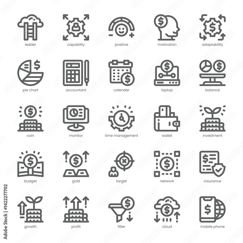 Personal Finance Icon pack for your website, mobile, presentation, and logo design. Personal Finance Icon outline design. Vector graphics illustration and editable stroke. Personal Finance Icon pack for your website, mobile, presentation, and logo design. Personal Finance Icon outline design. Vector graphics illustration and editable stroke.