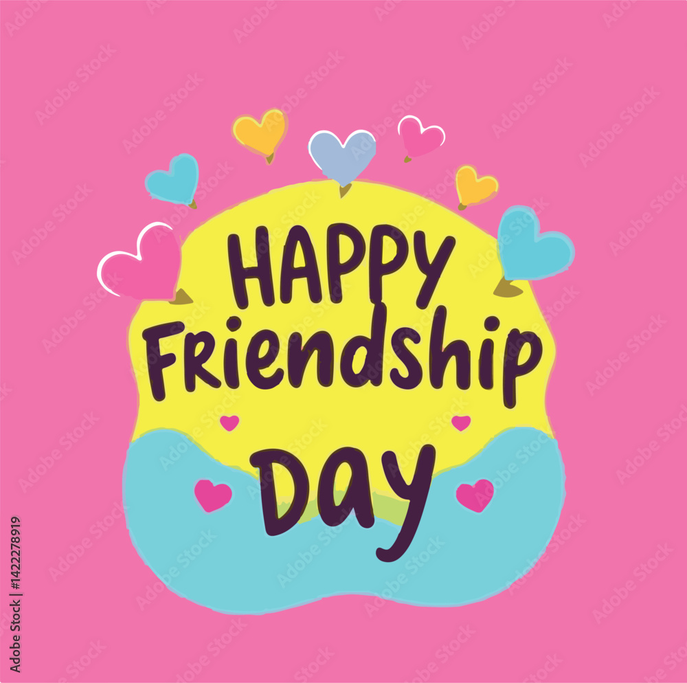 Fototapeta premium Friendship day vector art illustration for posters, cards, greetings, t-shirts and more.