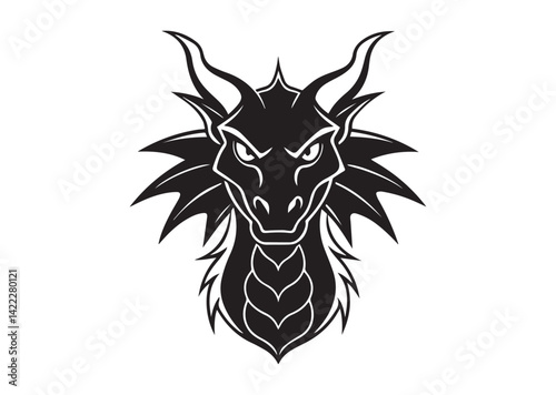 Dragon head Silhouette Vector