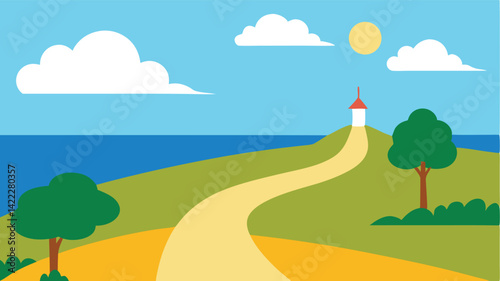 sketchbook forest trail scene landscape background