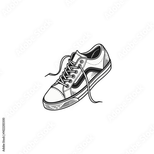 Pair of sneakers isolated on a white background showcasing athletic footwear for running, jogging, and casual use