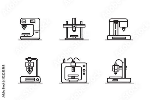 Outline 3D Printer Illustration