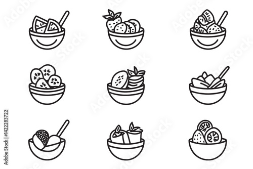 Modern Acai Bowl Icon Design