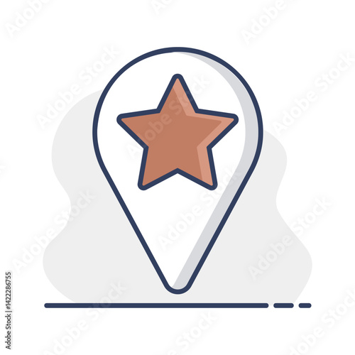 Star favorite pin map icon. Map pointer, markers