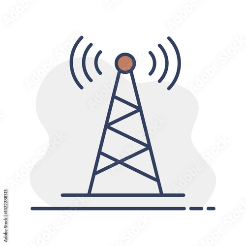 Communication antenna vector icon. Navigation sign