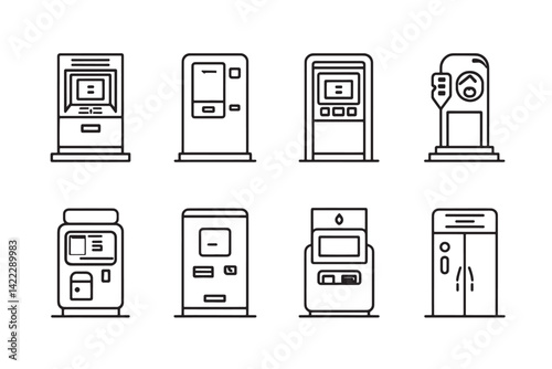 ATM Line Art icon Collection