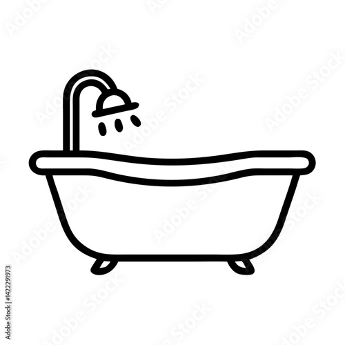 Modern bathtub icon, vector