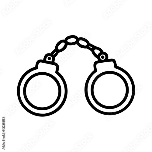 Handcuffs isolated on white background, icon, vector  