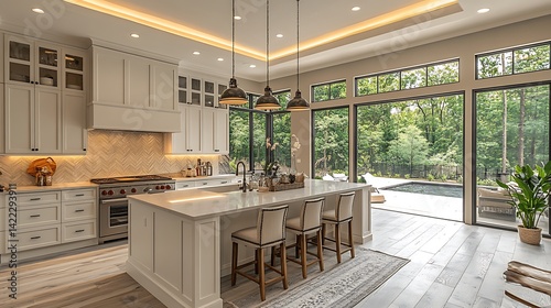 Wallpaper Mural Contemporary kitchen with elegant pendant lighting high resolution picture Torontodigital.ca