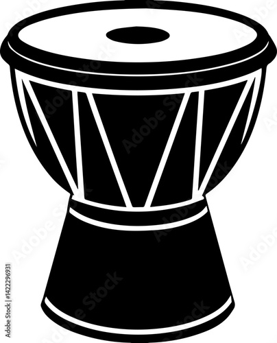 set of traditional drum darbuka silhouette vector illustration