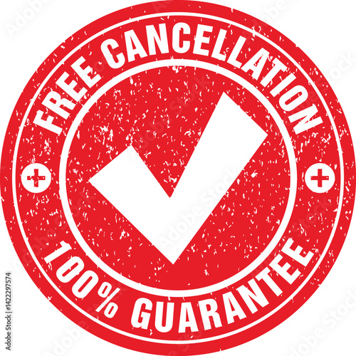 Free cancellation guarantee stamp vector