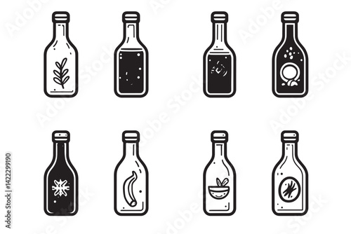  Barbecue Sauce Icon Ultra Minimalist 2D Line Art