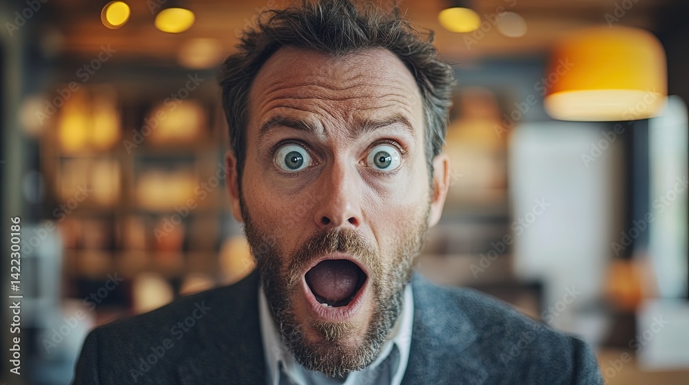 Man with Surprised Facial Expression Man with Surprised Facial Expression