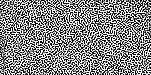 Natural seamless line pattern. Linear design with biological shapes. Overlay template abstract Turing organic wallpaper background. Organic lines in Memphis. Turing reaction diffusion monochrome 