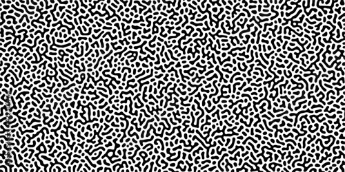 Natural seamless line pattern. Linear design with biological shapes. Overlay template abstract Turing organic wallpaper background. Organic lines in Memphis. Turing reaction diffusion monochrome 