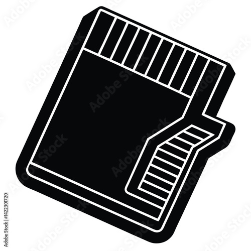 SD Memory Card Silhouette Technology Icon Vector Ittustratien