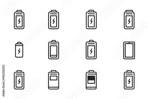 Battery Charging Icon Minimal Style
