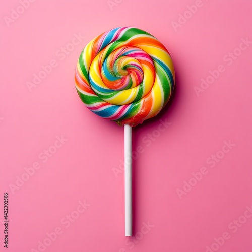 Wallpaper Mural Colorful Swirl Lollipop on Pink Torontodigital.ca