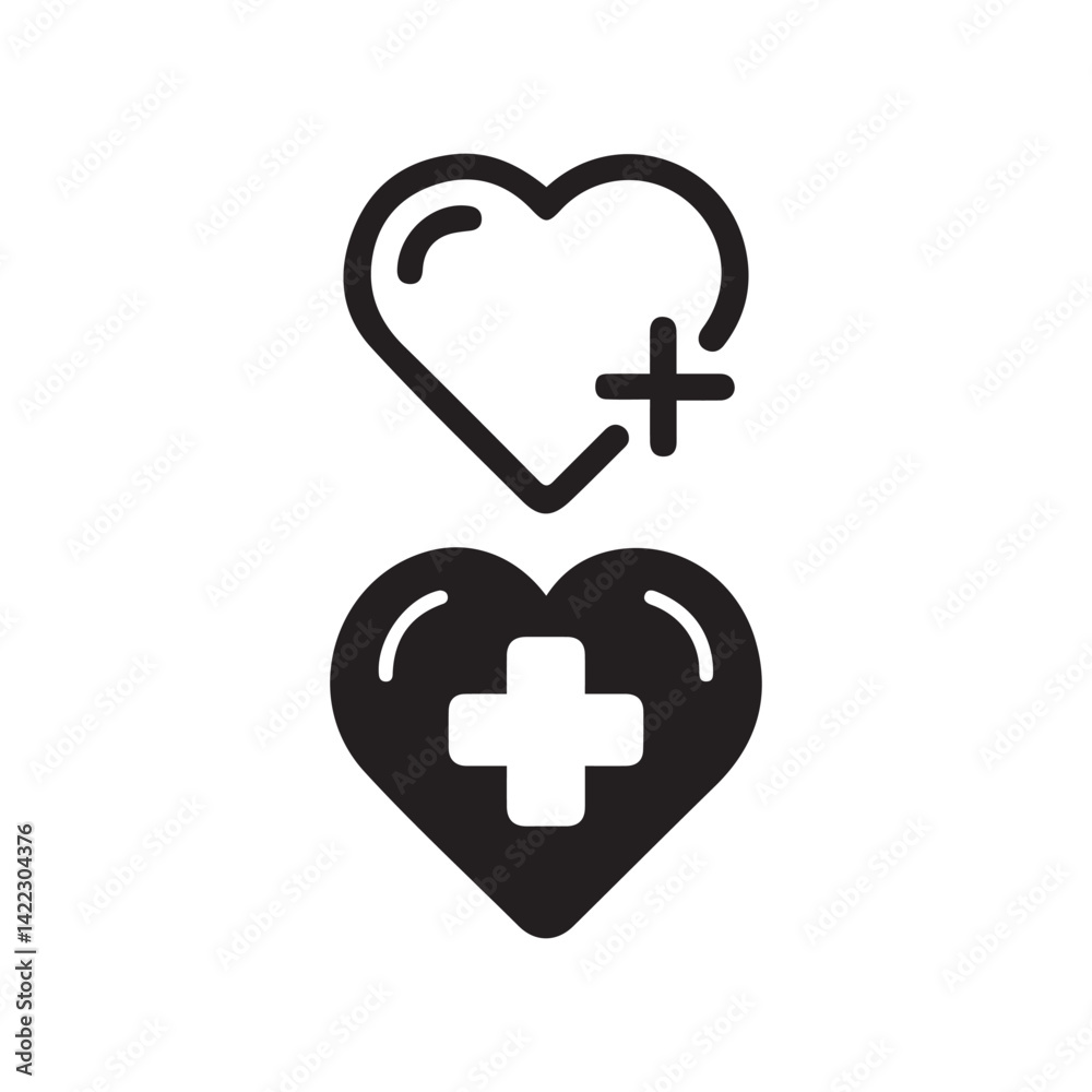 Fototapeta premium Heart icon medical symbol vector file 