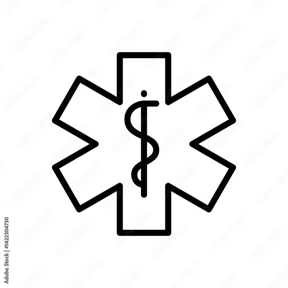 Obraz premium caduceus medical icon vector design illustration template with trendy style