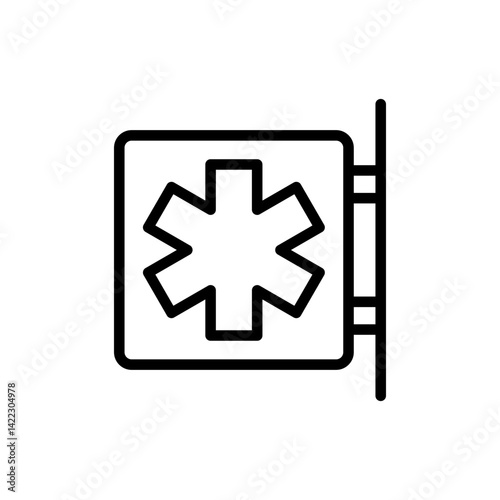 Medical plaque icon vector design illustration template with trendy style