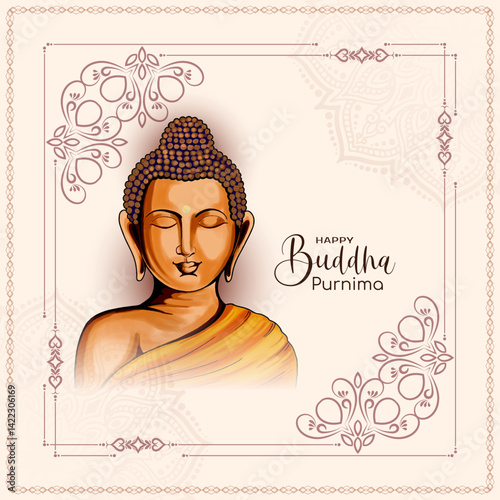 Happy Buddha Purnima Indian festival traditional background