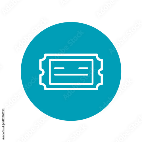 Event Ticket Icon Design on Teal Background  