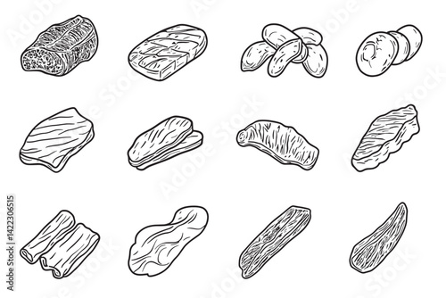 Minimalist Beef Jerky Illustration