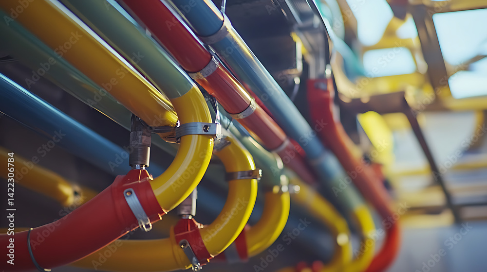 Colorful Industrial Pipes and Hoses