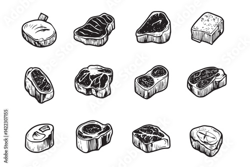 Minimalist Beef Steak Outline Icon