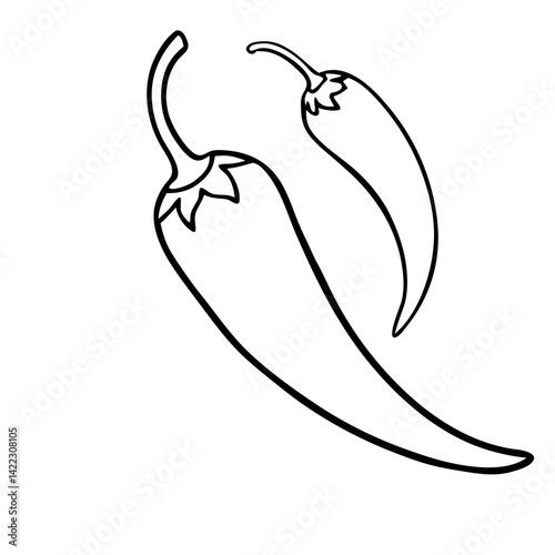 vector illustration of a chili pepper and sweet pepper