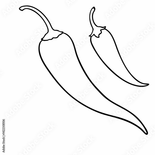 vector illustration of a chili pepper and sweet pepper
