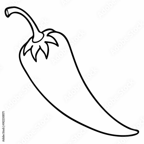 vector illustration of a chili pepper and sweet pepper