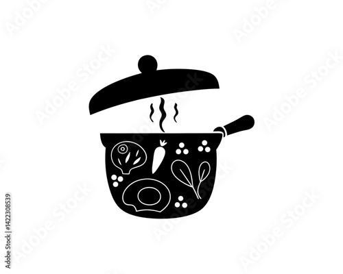 creative details Cooking Pot Icon vector Illustration