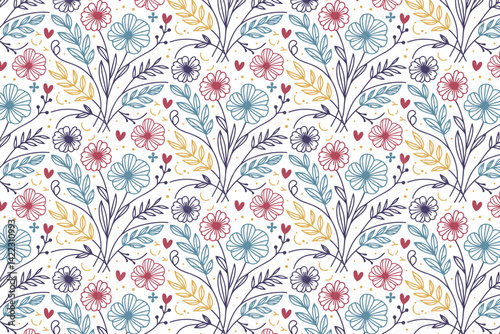 seamless line floral pattern blending nature inspired elegance for fashion fabric gifts and interior fabric styling

