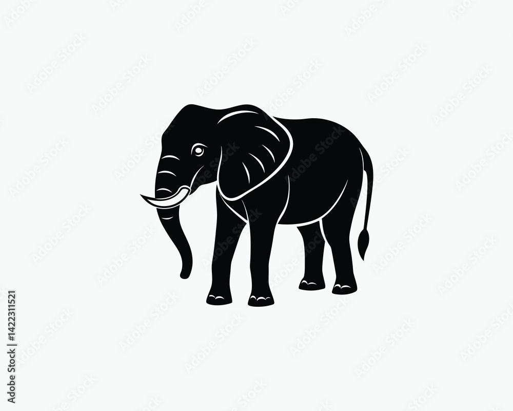 Fototapeta premium elephant giant safari animal vector illustration design