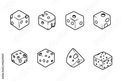 Blue Cheese Minimalist Line Icon