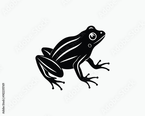 frog green jumping amphibian vector illustration design 