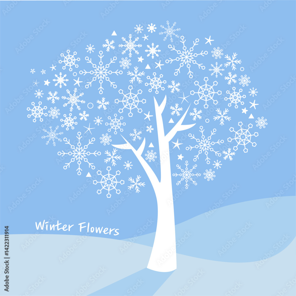 a winter snowflake tree