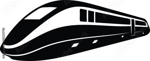 high speed train silhouette vector illustration
