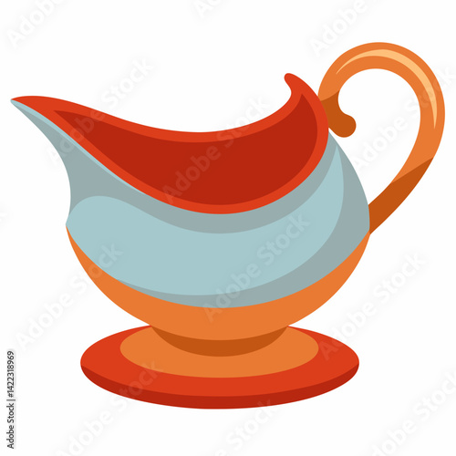 Thanksgiving Gravy Boat AI Graphic Design on White Background – Digital Download