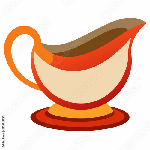 Thanksgiving Gravy Boat AI Graphic Design on White Background – Digital Download
