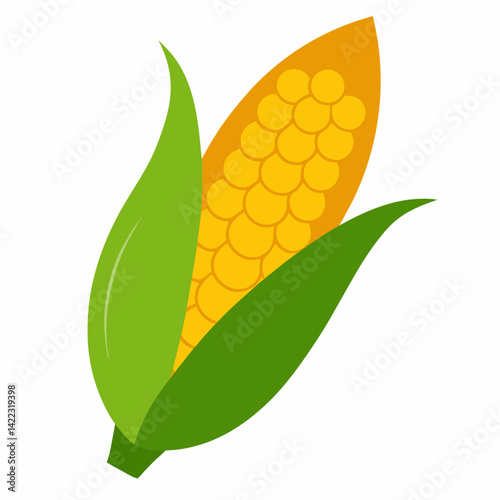 "Thanksgiving Ear of Corn AI Graphic – Isolated on White Background"